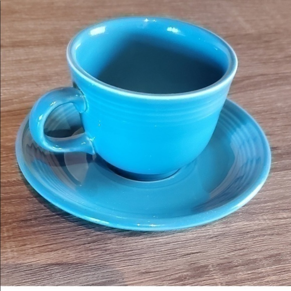 Fiestaware Coffee Cup Mug and Saucer Blue